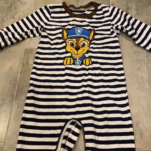 Paw Patrol Chase Applique long sleeve romper - Picture 3 of 3